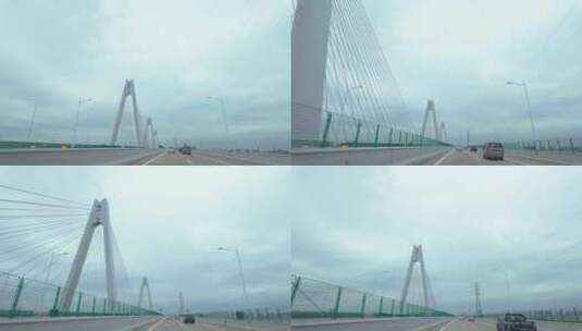 开车汽车通过西江大桥高清在线视频素材下载