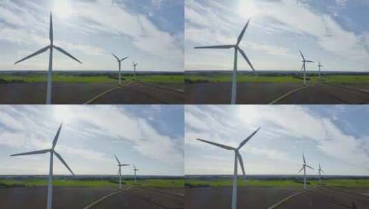 风力涡轮机转向场高清在线视频素材下载