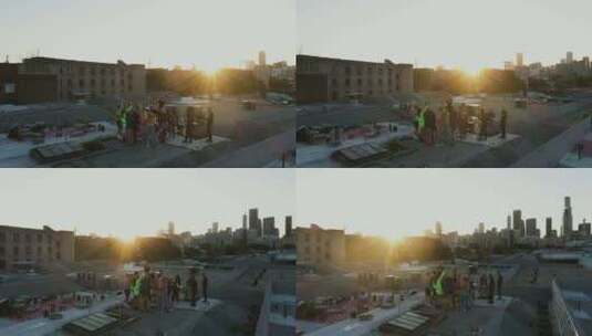 人们在屋顶上玩得开心高清在线视频素材下载