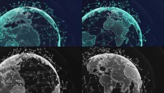 行星地球全息旋转节点与Alpha的连接高清在线视频素材下载