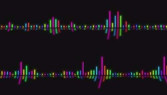 黑色背景上简单多彩的音乐均衡器动画。音乐高清在线视频素材下载