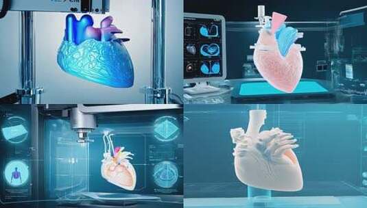 高科技实验室中的3D心脏模型展示高清在线视频素材下载