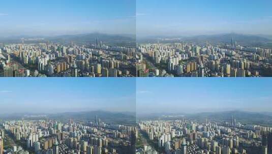 深圳福田皇岗城市高楼航拍高清在线视频素材下载