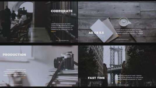 时尚简洁企业宣传片的图文展示AE模板高清AE视频素材下载