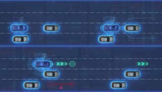汽车传感道路规划系统高清AE视频素材下载