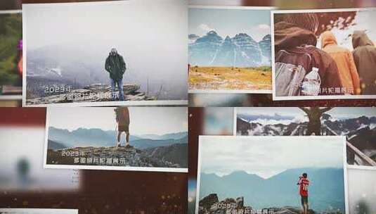 红色复古回顾党政党建多图文照片展示高清AE视频素材下载