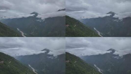 怒江峡谷航拍风光高清在线视频素材下载
