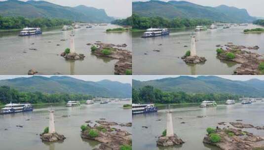 广西桂林黄牛峡漓江旅游船高清在线视频素材下载