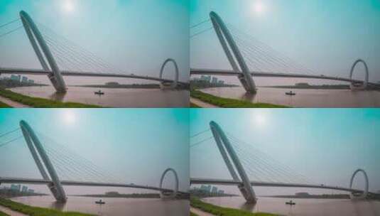 南京_南京眼步行桥_日景延时高清在线视频素材下载