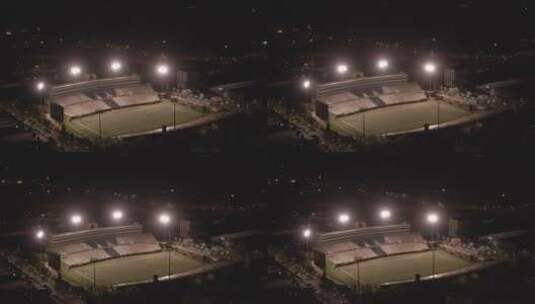 夜晚足球场高空景象高清在线视频素材下载