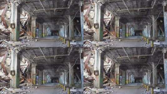 倒塌的城市建筑高清在线视频素材下载