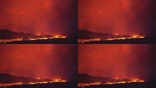 火山爆发后的熔岩流高清在线视频素材下载