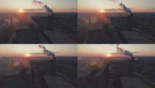 工业管道用烟污染大气高清在线视频素材下载