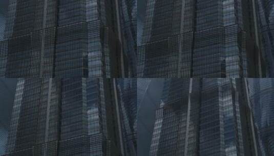 上海浦东标志性高层建筑上摇光晕镜头高清在线视频素材下载