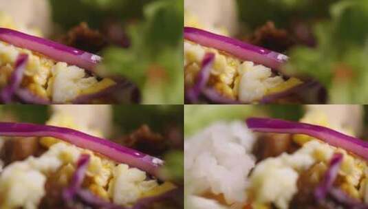 东北美食打饭包高清在线视频素材下载