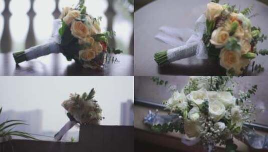 婚礼手捧花玫瑰花唯美实拍高清在线视频素材下载