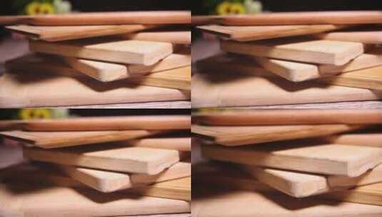 各种木质的菜板案板 (6)高清在线视频素材下载
