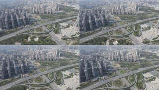 航拍河南郑州中州大道交通立交桥高清在线视频素材下载