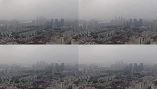 福州城市雾霾天气航拍高清在线视频素材下载