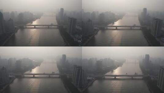 晨雾中的广州高清在线视频素材下载