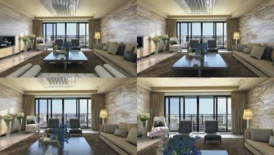 地产三维欧式客厅  客厅 欧式客厅 户型高清在线视频素材下载