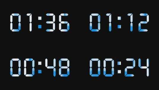 4K蓝色液晶数字倒数2分钟通道高清在线视频素材下载