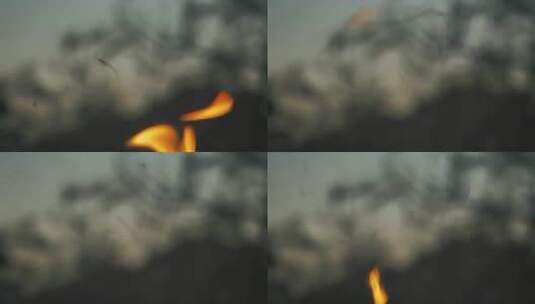 从火中冒出的烟高清在线视频素材下载