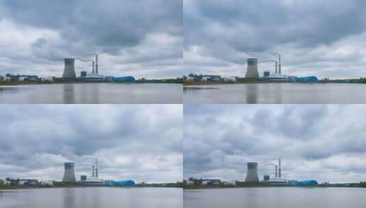 燃煤电厂延时视频高清在线视频素材下载