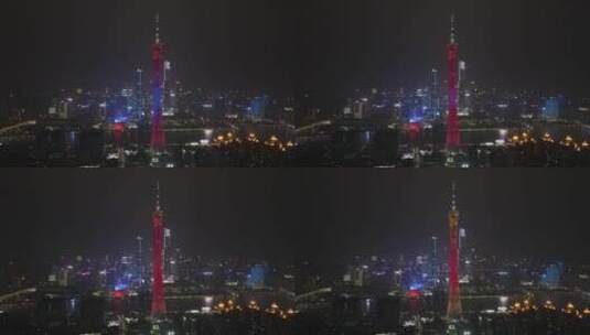 广州珠江新城广州塔夜景高清在线视频素材下载