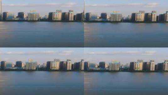 城市航拍武汉长江两岸高楼建筑高清在线视频素材下载