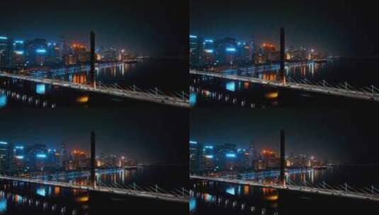 杭州航拍夜景高清在线视频素材下载