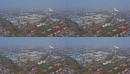 上海 金山化工区 航拍化工厂高清在线视频素材下载