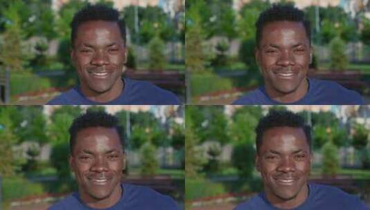 非裔美国人对着镜头微笑高清在线视频素材下载