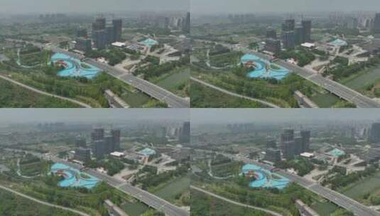 扬州李宁体育公园「航拍分镜4」20220705高清在线视频素材下载