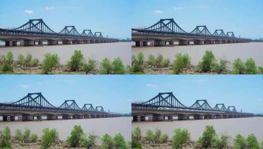 杭州钱塘江彭埠大桥延时摄影高清在线视频素材下载