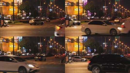 220719夜晚马路高楼红绿灯实拍视频 (54)高清在线视频素材下载