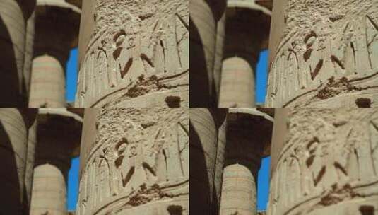 卡尔纳克神庙中的石柱高清在线视频素材下载