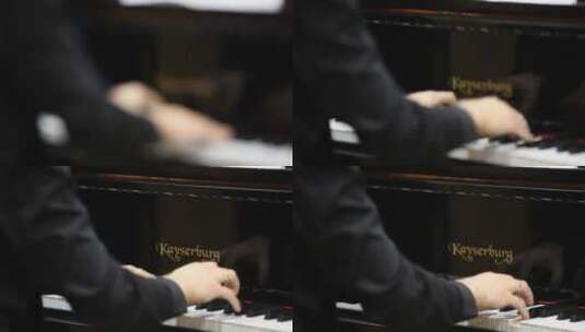 弹奏钢琴特写手势镜头高清在线视频素材下载