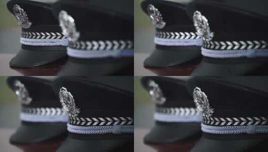 警帽手铐逮捕拘捕抓捕出警犯罪高清在线视频素材下载