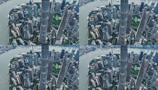 4K原创最新上海陆家嘴摩天大楼航拍高清在线视频素材下载