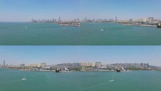 4K航拍小麦岛帆船--环绕银海大世界高清2022高清在线视频素材下载