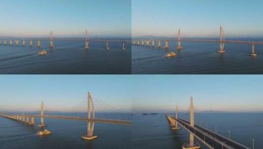 港珠澳大桥海上大桥震撼巨龙高清在线视频素材下载