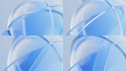 透明球形渐变玻璃背景3D渲染高清在线视频素材下载