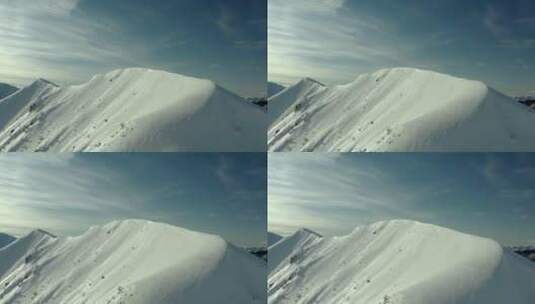 航拍的雪山景观高清在线视频素材下载