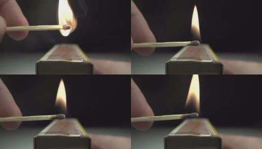 火柴点燃的慢镜头拍摄高清在线视频素材下载