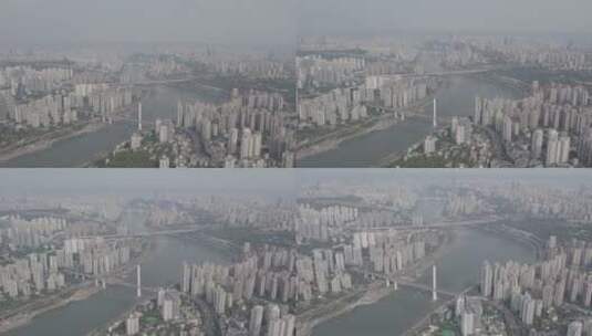 鸟瞰重庆城市风光航拍桥4k素材高清在线视频素材下载