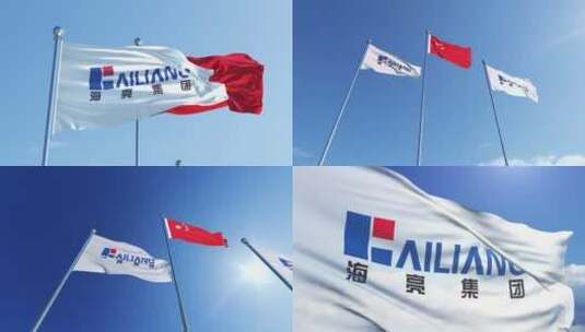 海亮集团有限公司旗帜高清在线视频素材下载