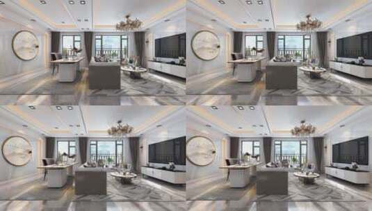 高端室内客厅装修三维动画高清在线视频素材下载