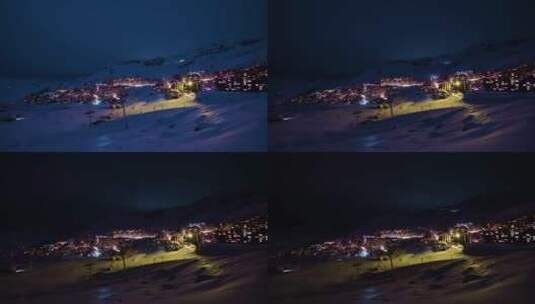 4K夜空极光星空北极南极冬夜冬季高清在线视频素材下载