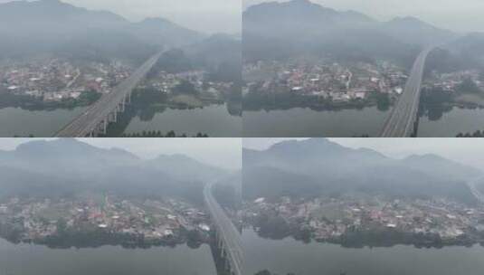 雨后农村最美生态乡村振兴农村自然山水风景高清在线视频素材下载